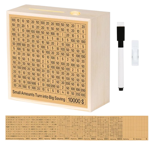 Best Selling Cash Vault Money Savings Box 10000 Savings Challenge Box Piggy Bank for Adults Kids