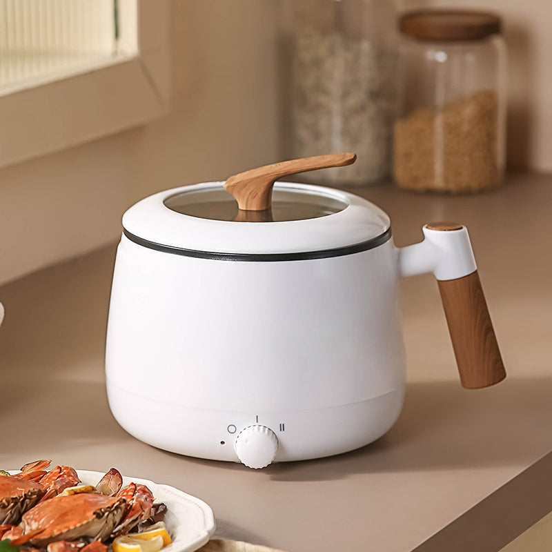 1.8L Integrated Electric Frying Pan and Cooking Pot Non-Stick Mini Multifunctional Pot for Student Household Use