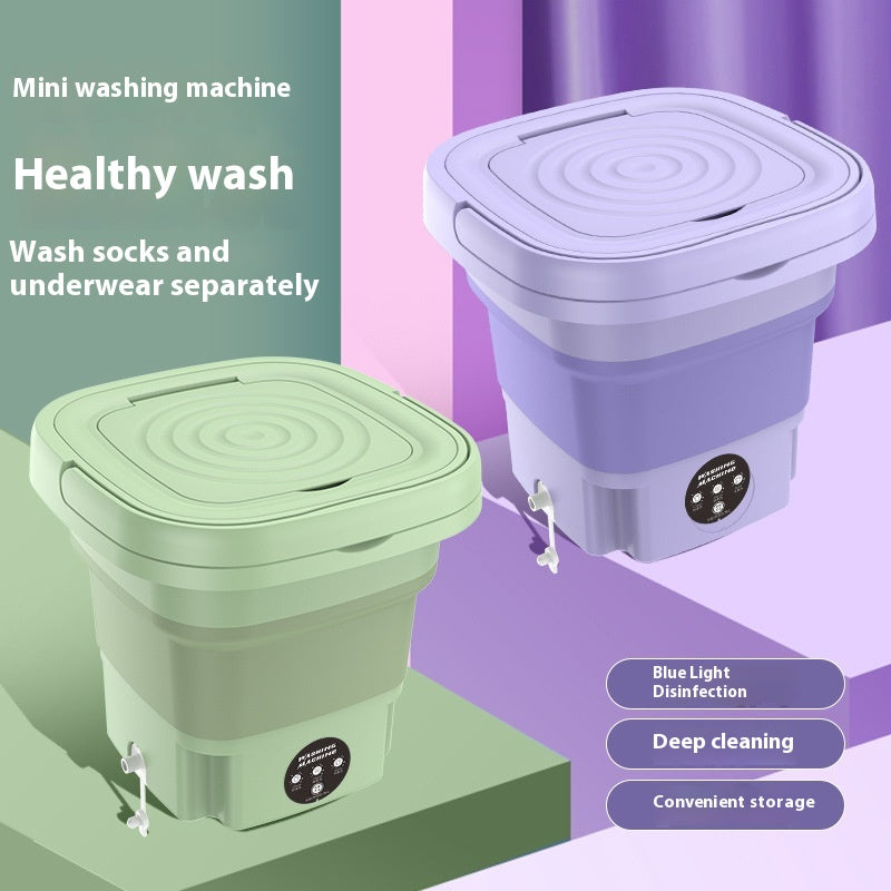 New 9L Underwear Socks Semi-automatic Foldable Tub Laundry Washer Portable Mini Folding Washing Machine With Spin Dry
