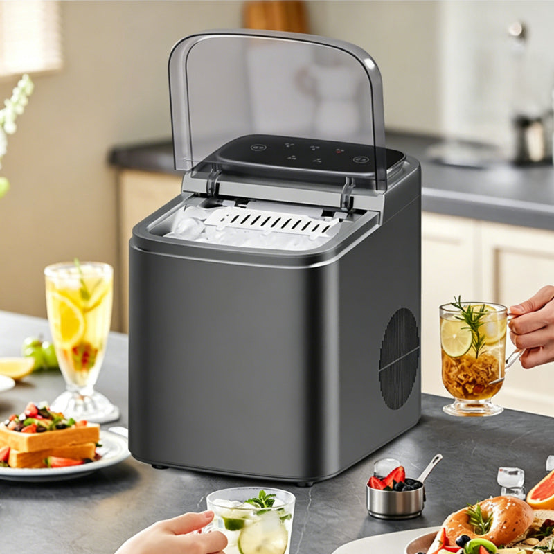 Household Electric Ice Maker with 66Lbs 30kg Fast Ice Production Compact Size Convenient Portable Ice Machines for Home Bar