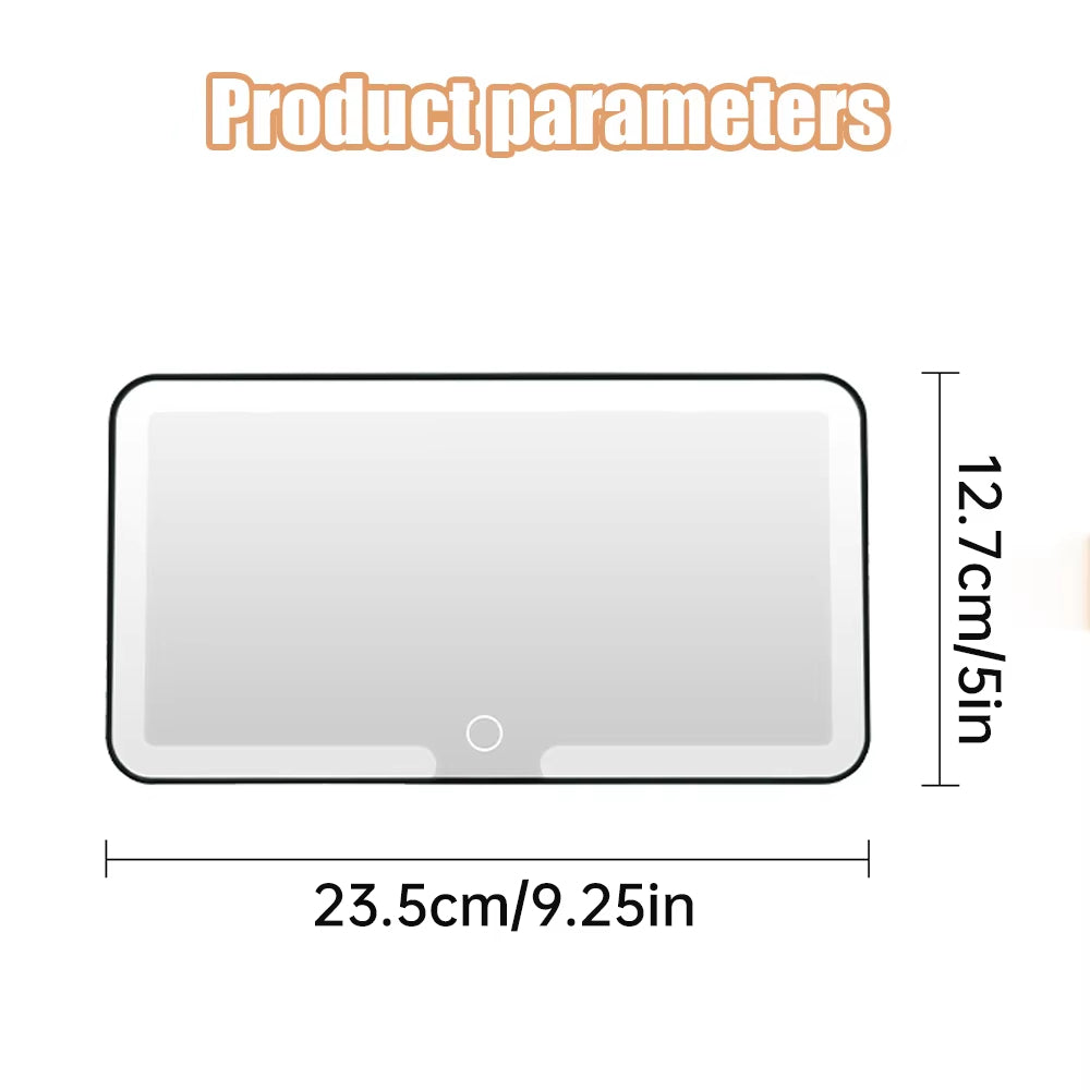 Car Interior Mirrors Sun Visor Plate LED HD Makeup Mirror Rechargeable Fill Light Universal Thin Vanity