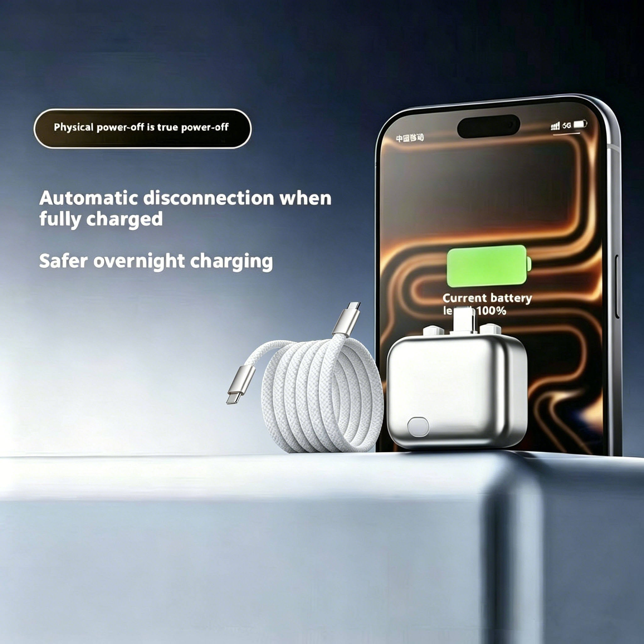 140w Smart Auto Disconnect Type-c Adapter Full Charge Power-off Overcharge Prevention Battery protection for All Devices