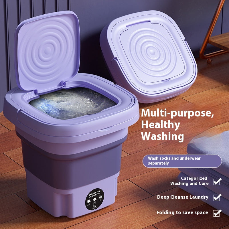 New 9L Underwear Socks Semi-automatic Foldable Tub Laundry Washer Portable Mini Folding Washing Machine With Spin Dry