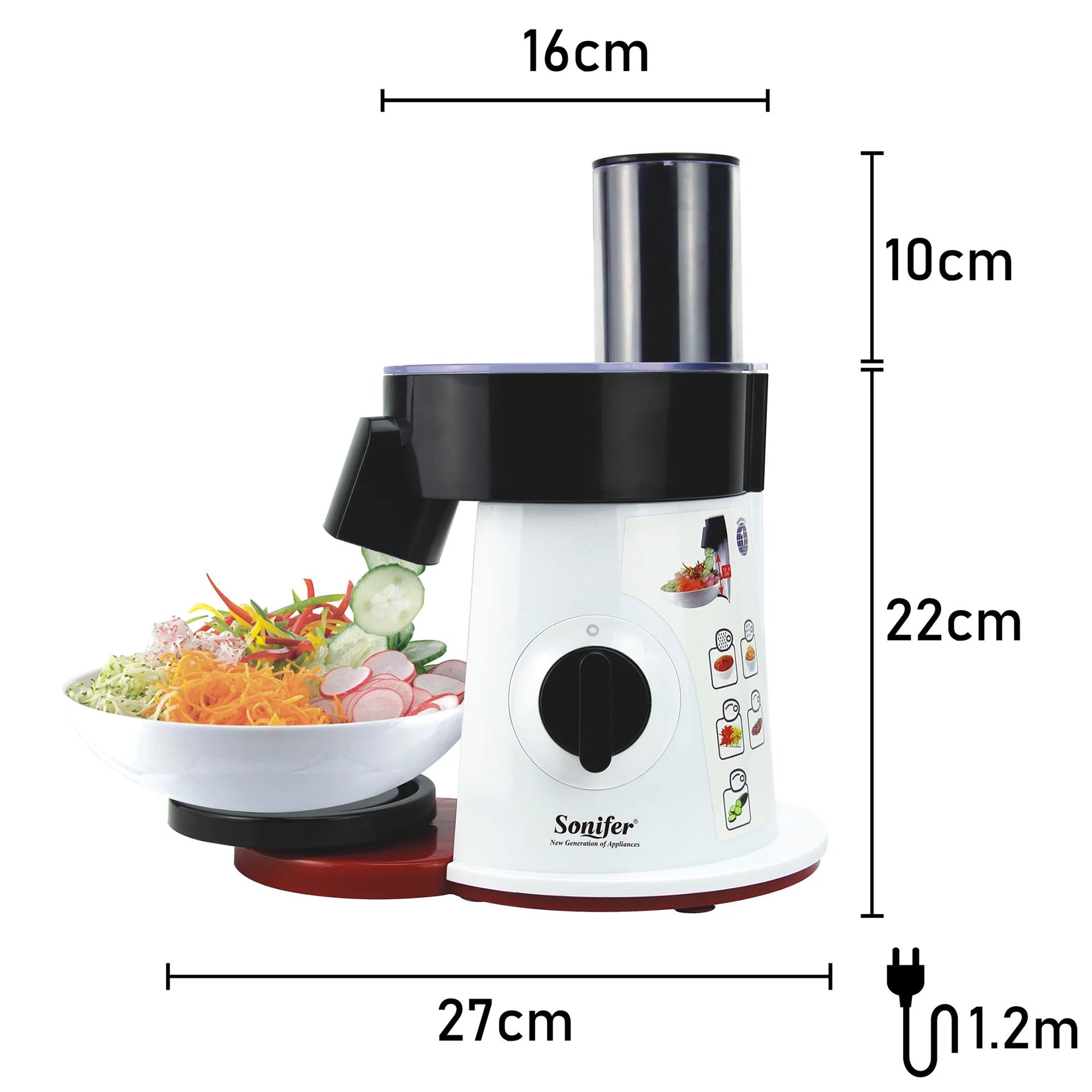 Multi-Functional Automatic Salad Maker – 5-in-1 Electric Vegetable Slicer & Cheese Grater