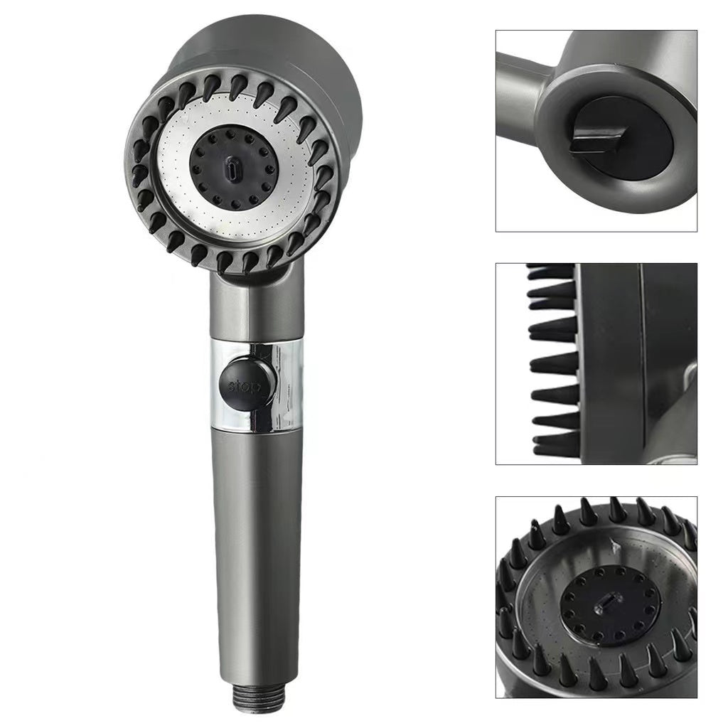 Super Strong Pressurized ABS Shower Nozzle Massage Pattern Bathroom Shower Head Set with Filter