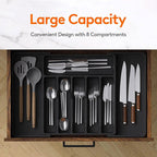Spoons Forks Knives Kitchen Adjustable Flatware and Cutlery Holder Expandable Utensil Tray Drawer Organizer