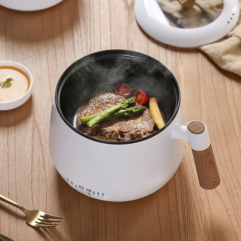 1.8L Integrated Electric Frying Pan and Cooking Pot Non-Stick Mini Multifunctional Pot for Student Household Use