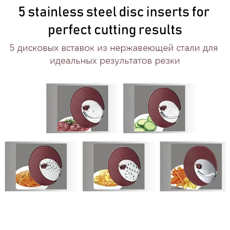 Multi-Functional Automatic Salad Maker – 5-in-1 Electric Vegetable Slicer & Cheese Grater