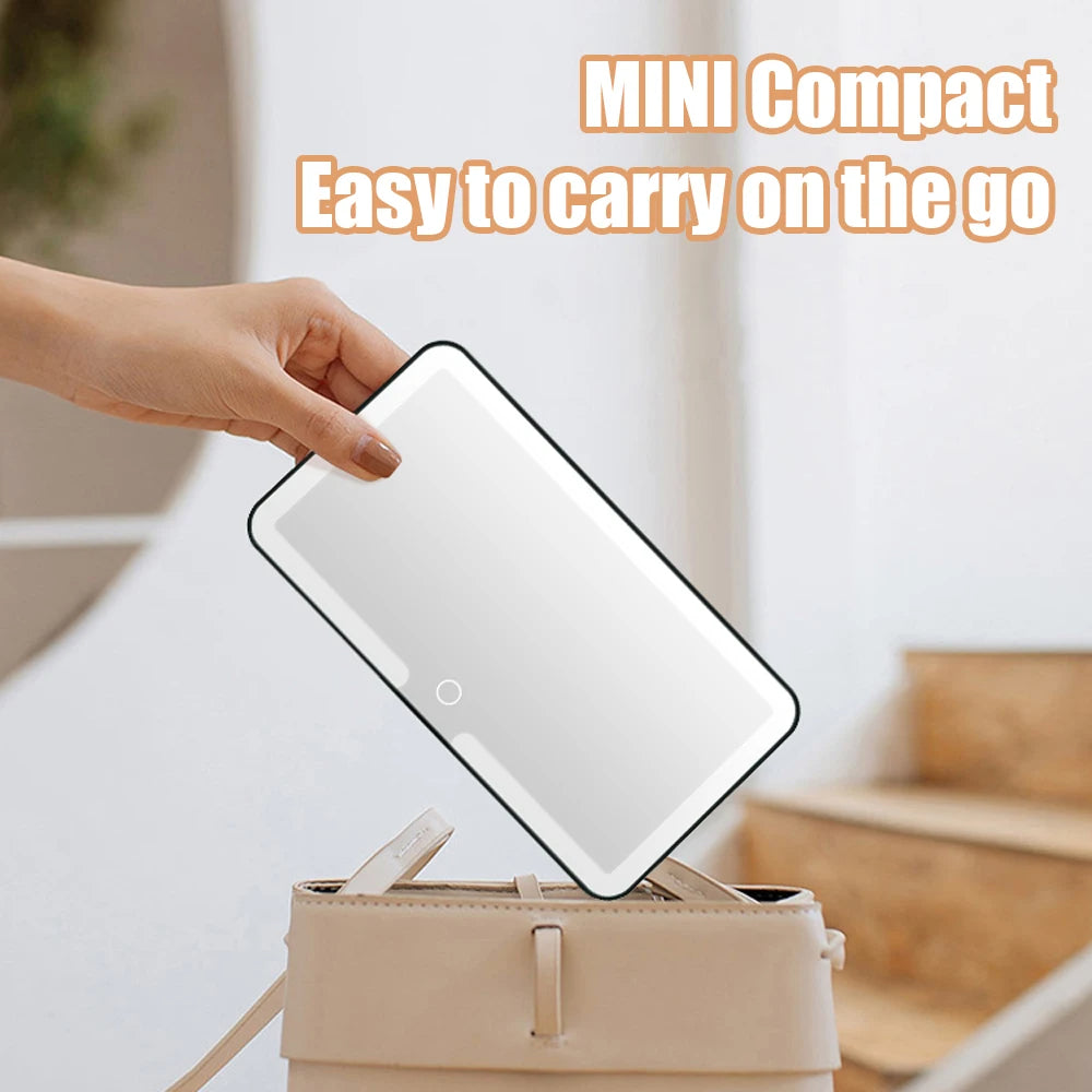 Car Interior Mirrors Sun Visor Plate LED HD Makeup Mirror Rechargeable Fill Light Universal Thin Vanity