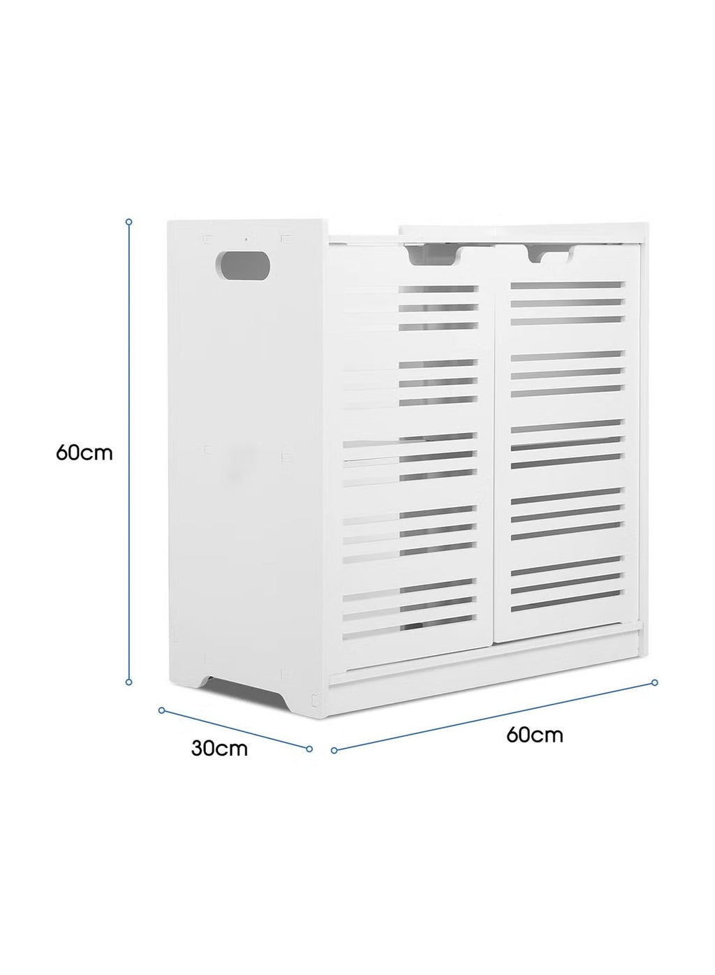 White Double Door under Basin and Sink Storage Cabinet, Space-Optimized Cupboard and Waterproof Vanity Storage Solution for Modern Bathroom and kitchen