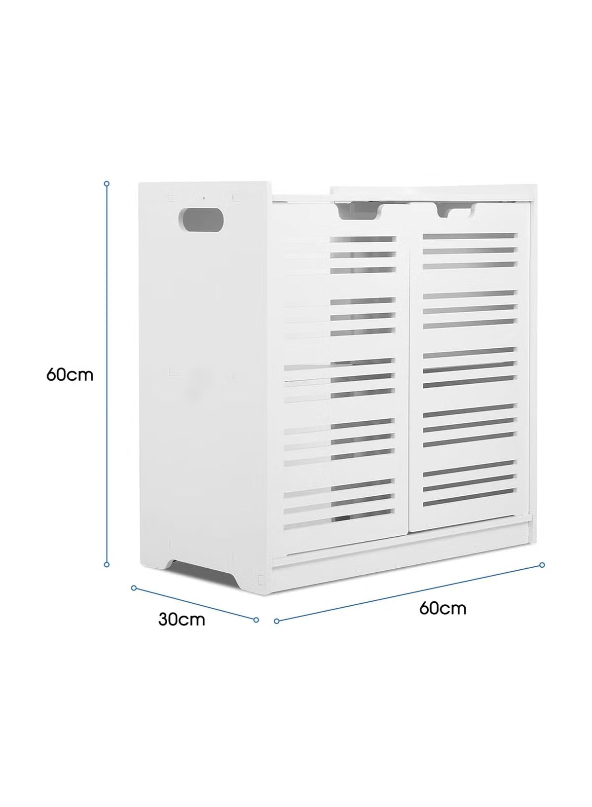 White Double Door under Basin and Sink Storage Cabinet, Space-Optimized Cupboard and Waterproof Vanity Storage Solution for Modern Bathroom and kitchen