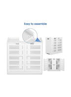 White Double Door under Basin and Sink Storage Cabinet, Space-Optimized Cupboard and Waterproof Vanity Storage Solution for Modern Bathroom and kitchen