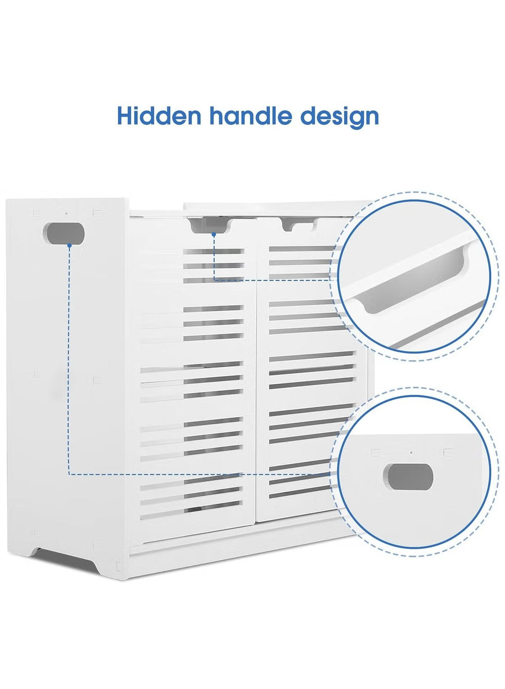 White Double Door under Basin and Sink Storage Cabinet, Space-Optimized Cupboard and Waterproof Vanity Storage Solution for Modern Bathroom and kitchen