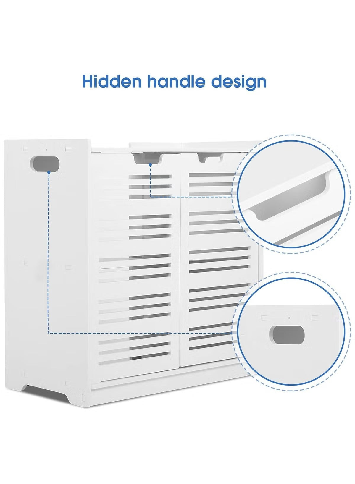 White Double Door under Basin and Sink Storage Cabinet, Space-Optimized Cupboard and Waterproof Vanity Storage Solution for Modern Bathroom and kitchen